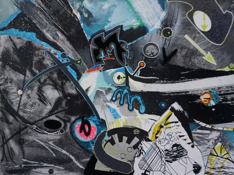 Neptune - Art work in mixed media on canvas by Kirsten Mortimer